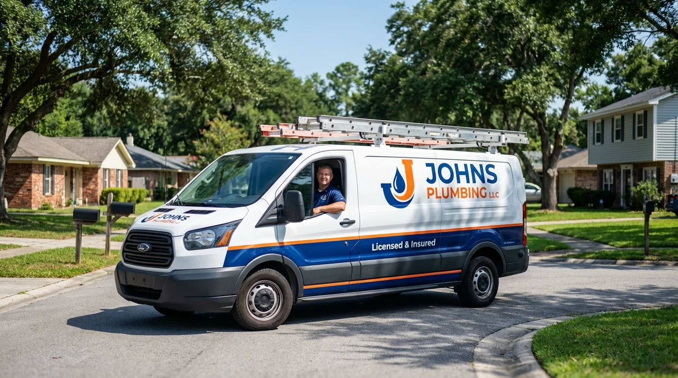 Johns Plumbing LLC service van in Tornillo, TX