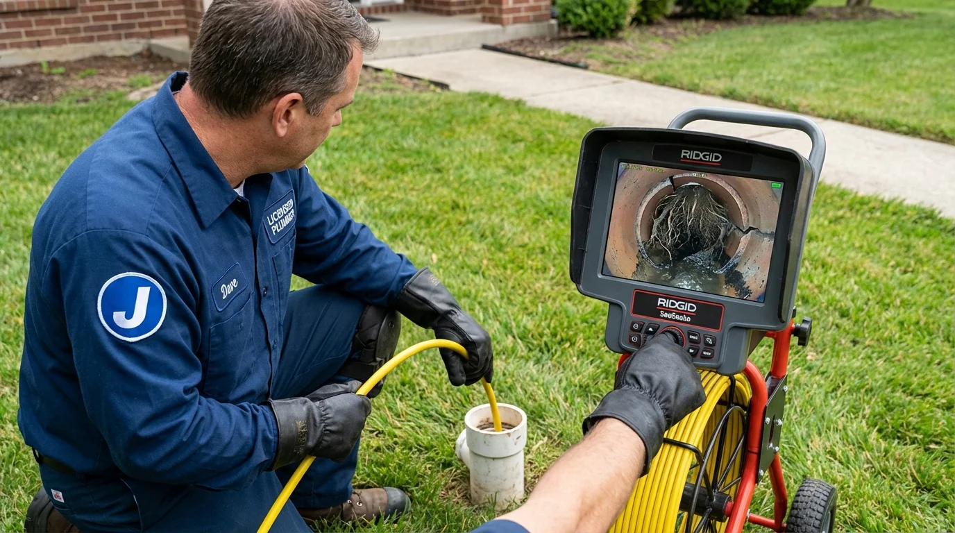 Sewer camera inspection being performed by Johns Plumbing LLC in Tornillo